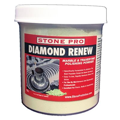 Stone Pro Diamond Renew Marble, Limestone & Travertine Polish Powder 1 Pound STP P-DRPP1