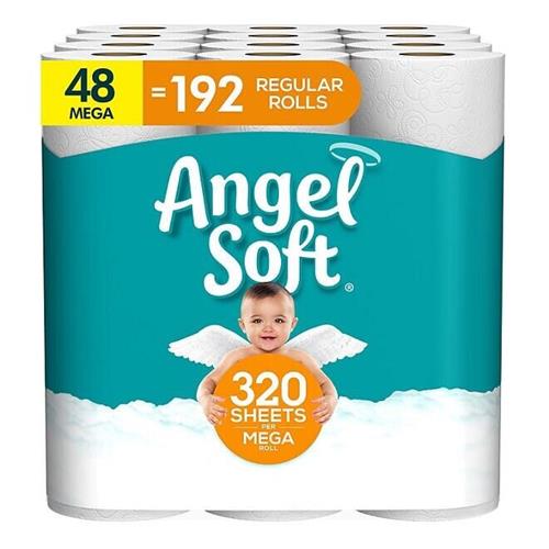 Angel Soft 2-Ply Toilet Paper (320 sheets/roll, 48 Mega rolls) GPC990008179