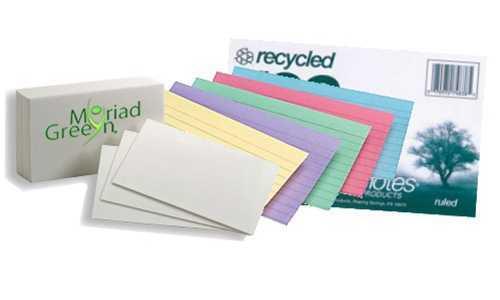 Index Cards: Ruled & Plain Recycled Cards