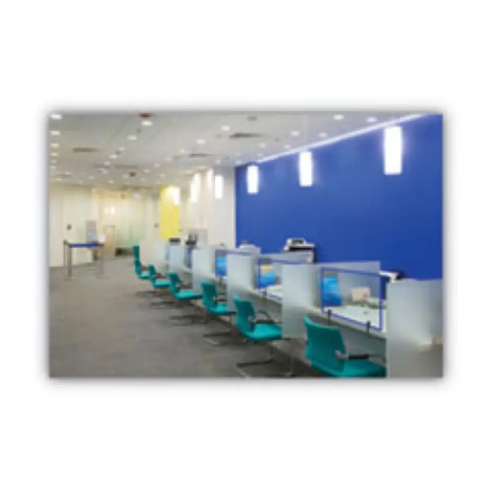 Whiteboard with metal frame and two clamps