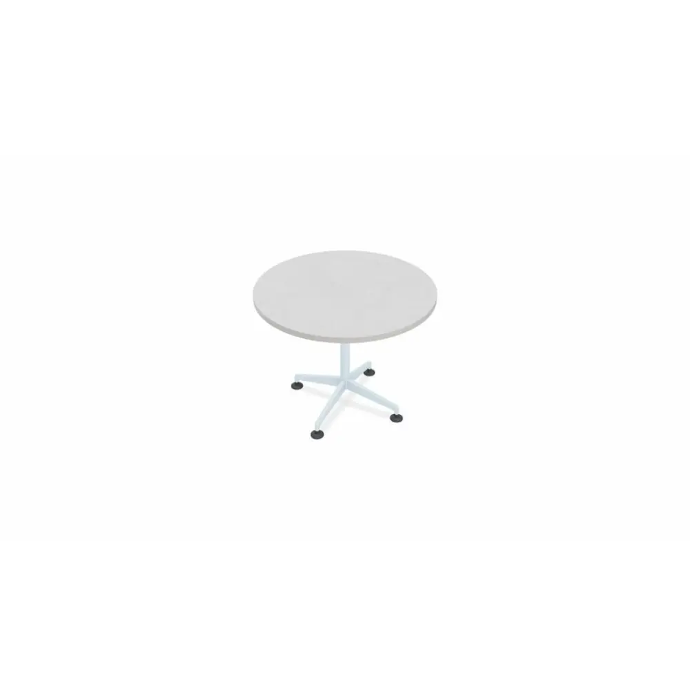 Long white table with metal base