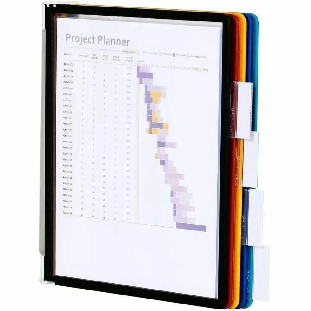 Hands opening a binder with tabs labeled CURRICULUM