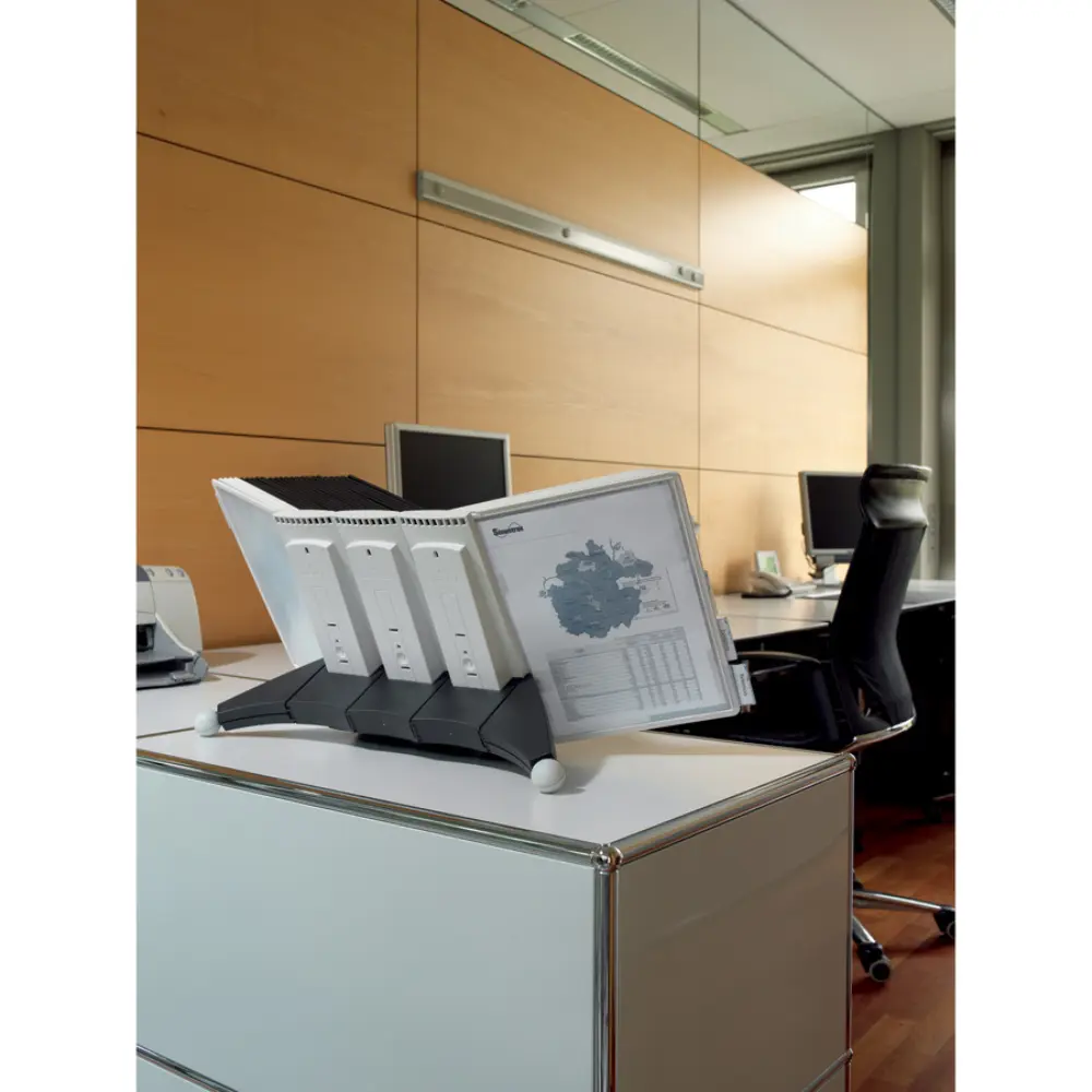 stack of grey and white display panels with foam edge