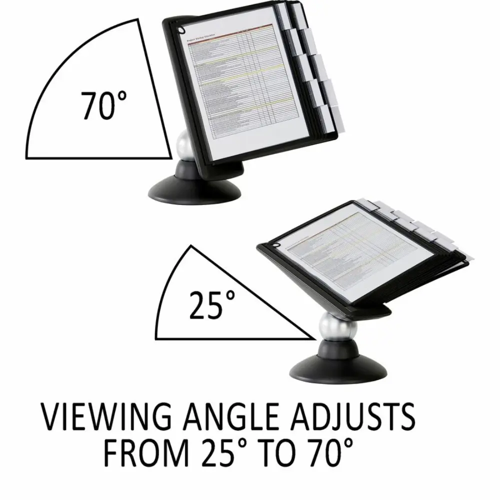 Wide swivel base with multiple pages extended