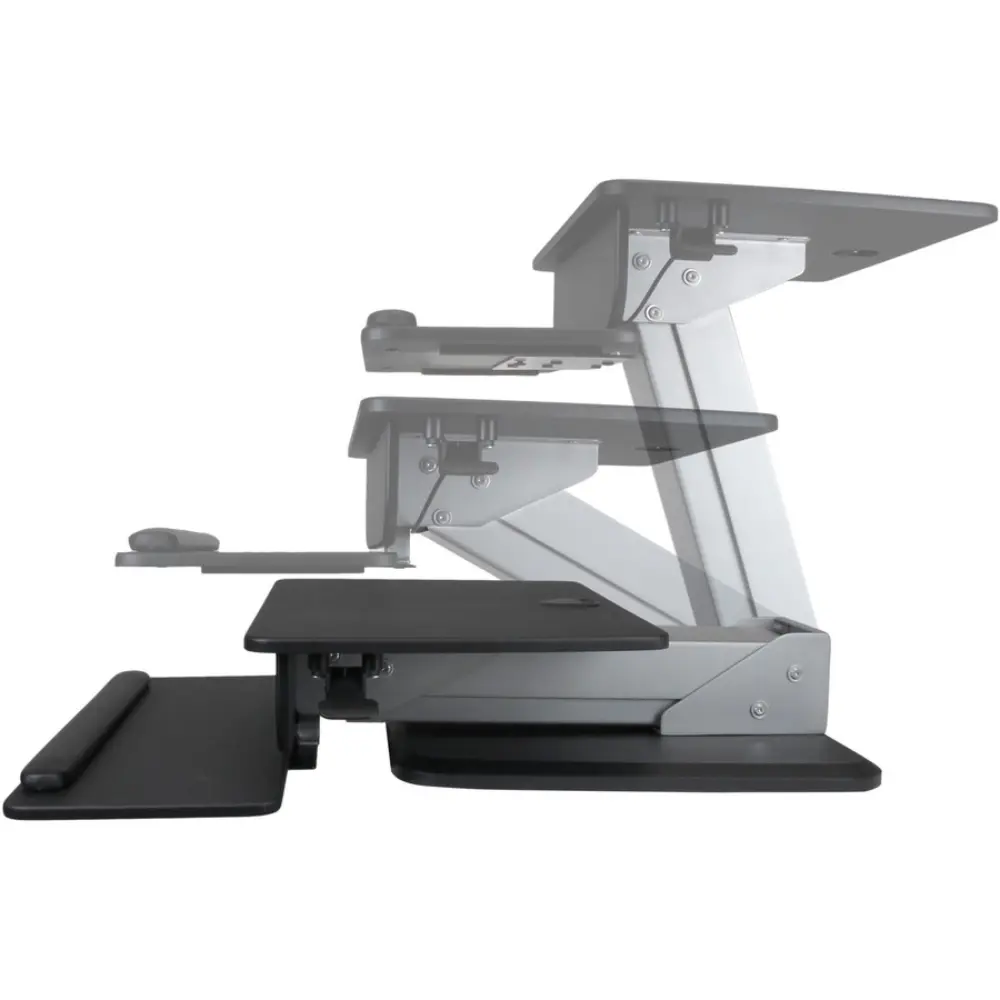 side profile of adjustable keyboard tray with arm