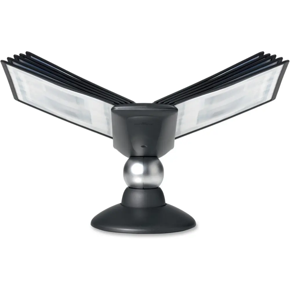 Product with multiple pages opened on a stand