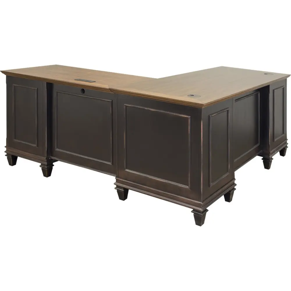 Open drawer with wooden interior showing metal hardware and slide rails.