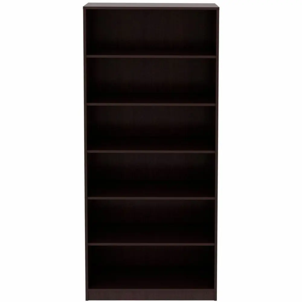 Back/side view of a tall dark wood panel showing the vertical surface without shelves, likely a side panel of a bookshelf.