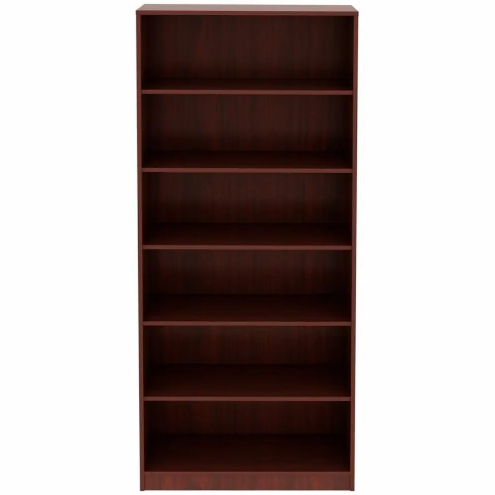 Front view of a tall wooden cabinet door with dark wood finish