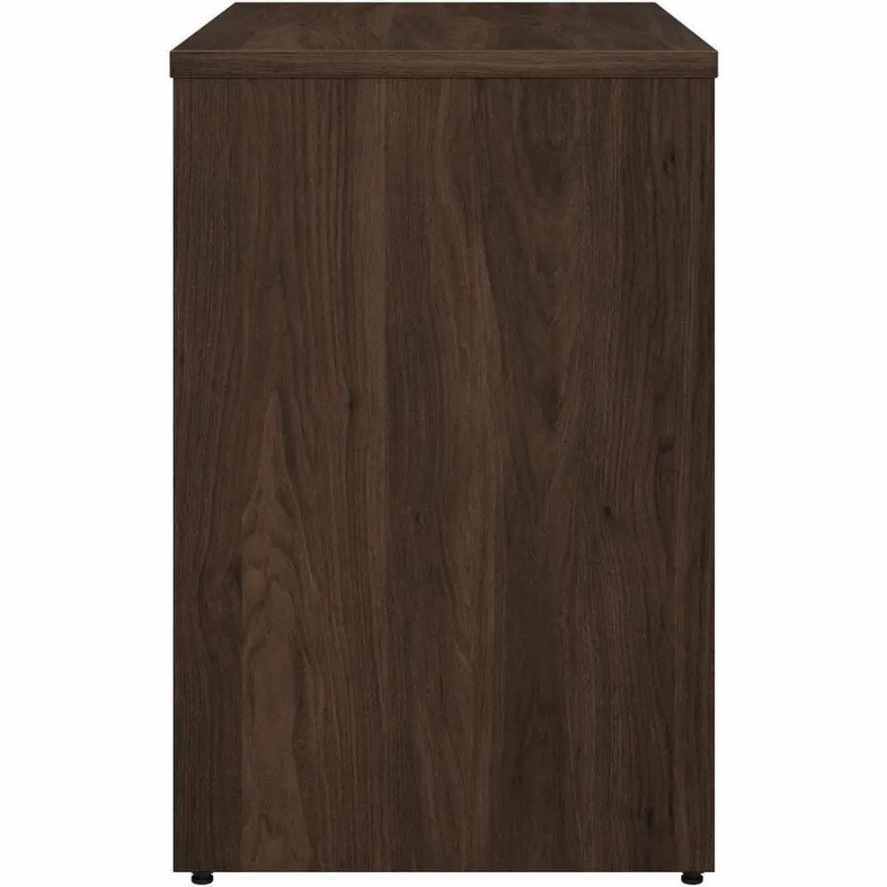 Dark wood end/side panel of a cabinet showing smooth finish