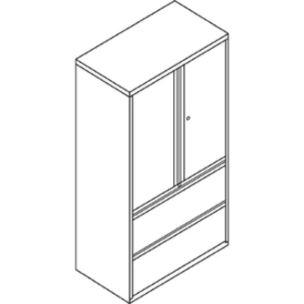 Black cabinet with two doors and two drawers