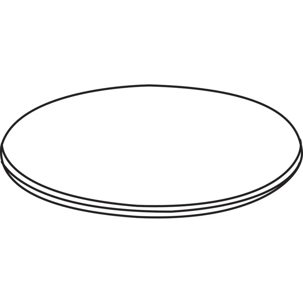 Round wooden table top with medium brown finish