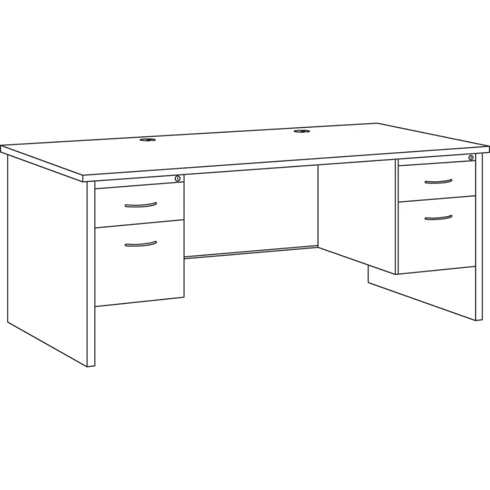 Open file drawer and organization tray inside a desk