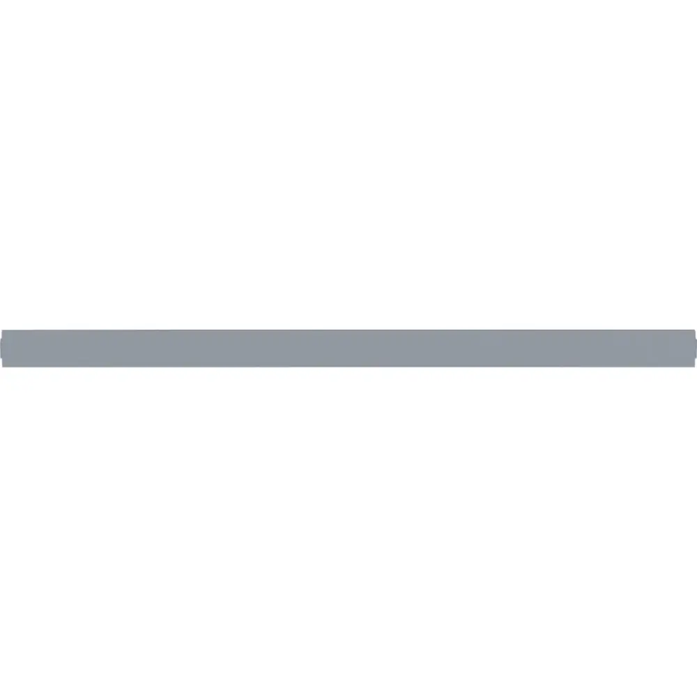 Long metal rail with top and bottom edges, product component likely a track or rail for assembly.