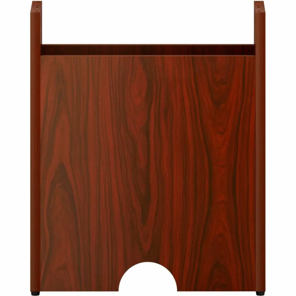 Long conference table With four pedestals and a drawn outline of the tabletop surface, showing multiple supports.