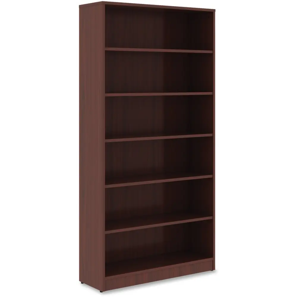 Close-up of dark reddish wood grain finish