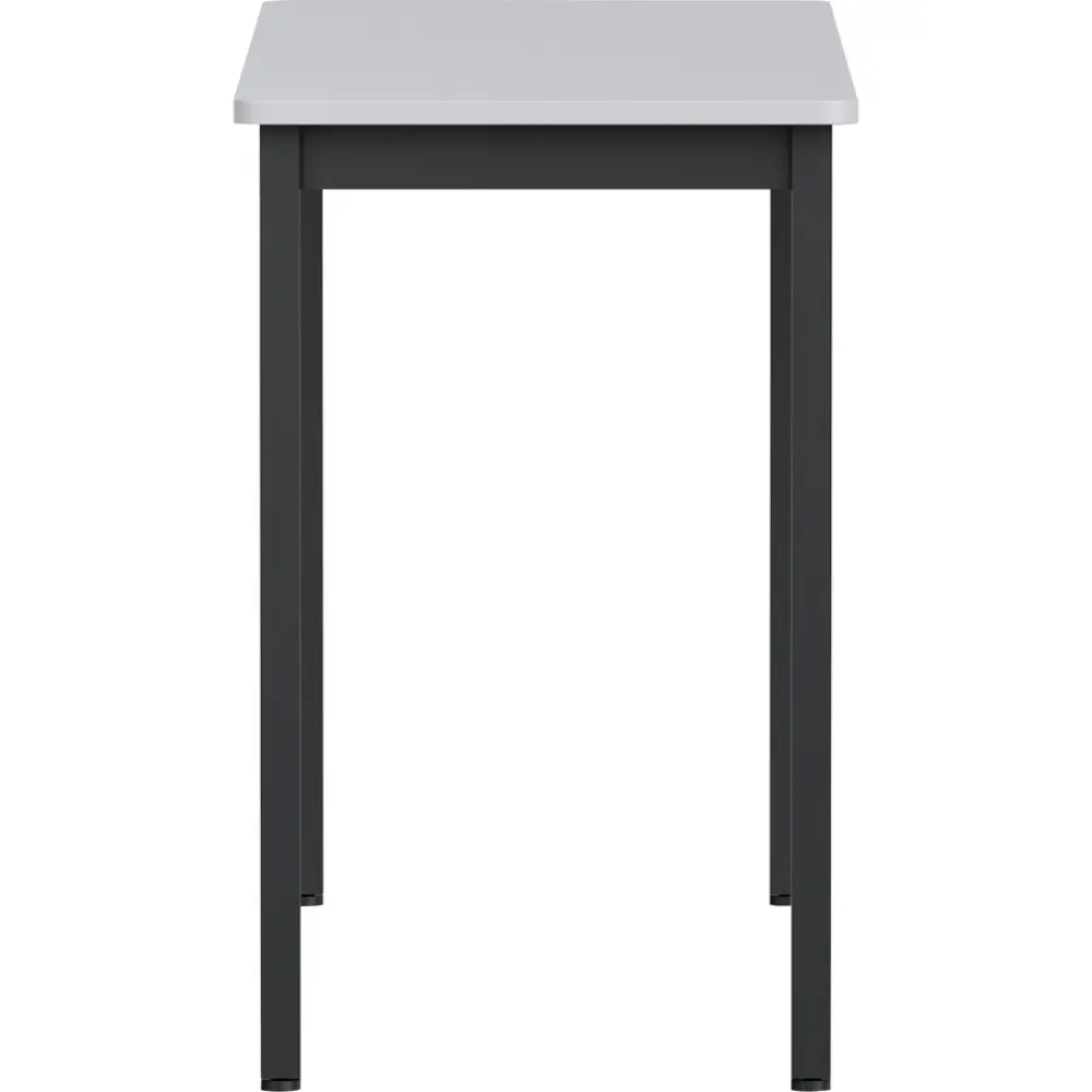 Table with grey top and dark legs, side view