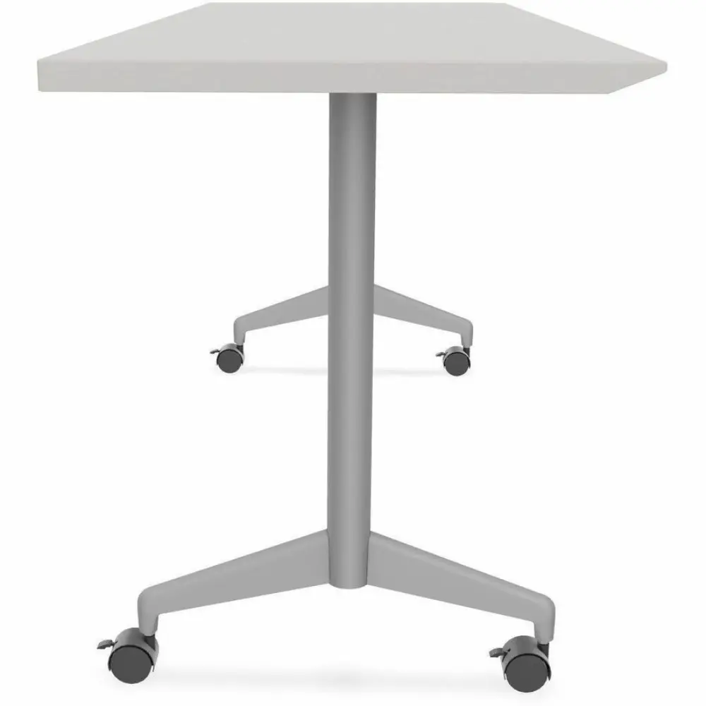Top view of a plain light gray table top.