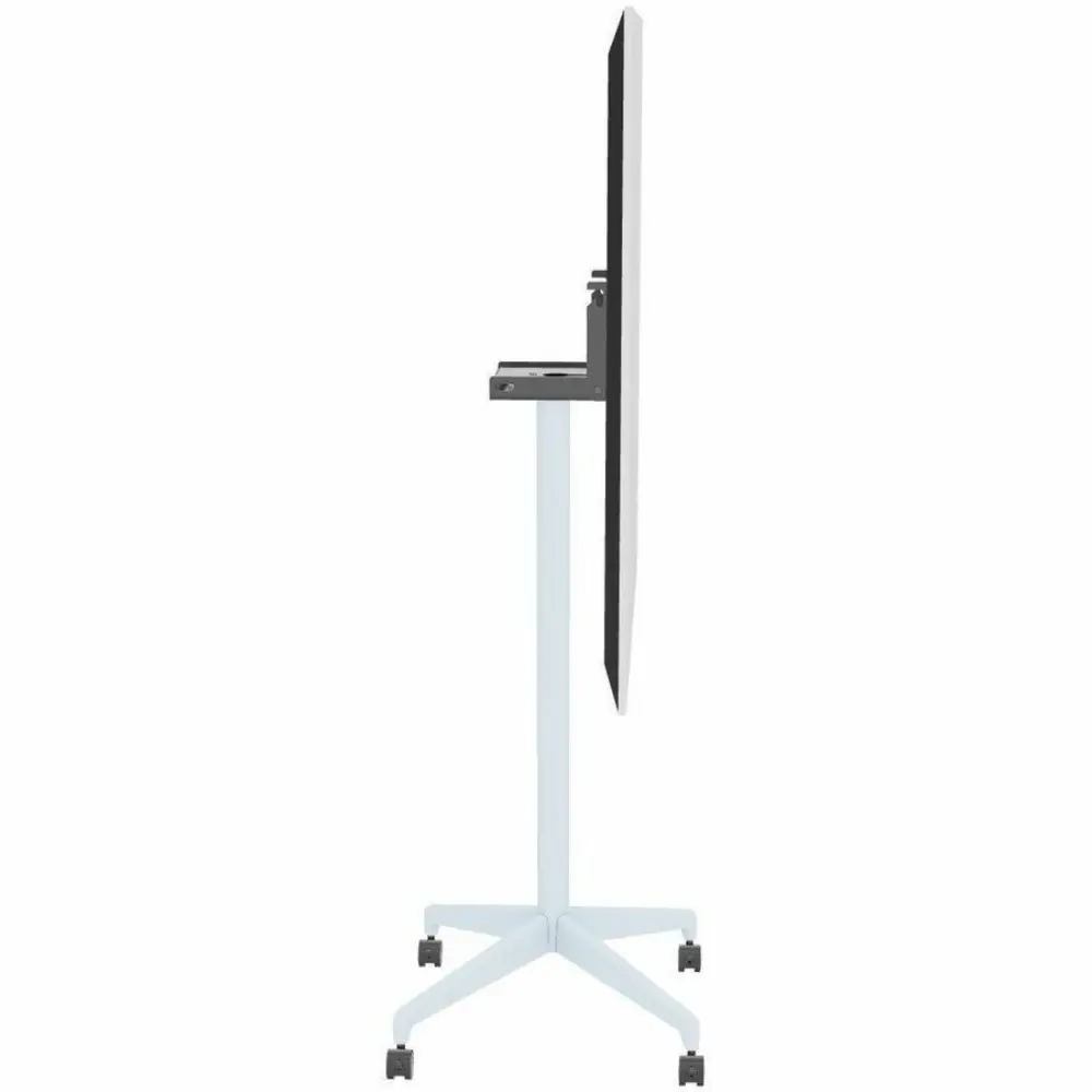 Top-down view of a square white tabletop on a white stand