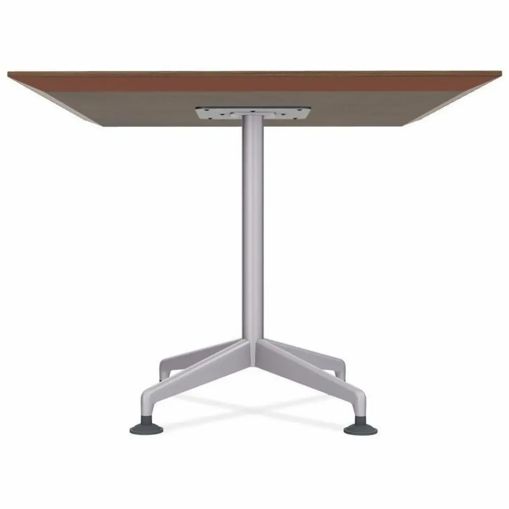 Close-up wood grain tabletop with brown finish