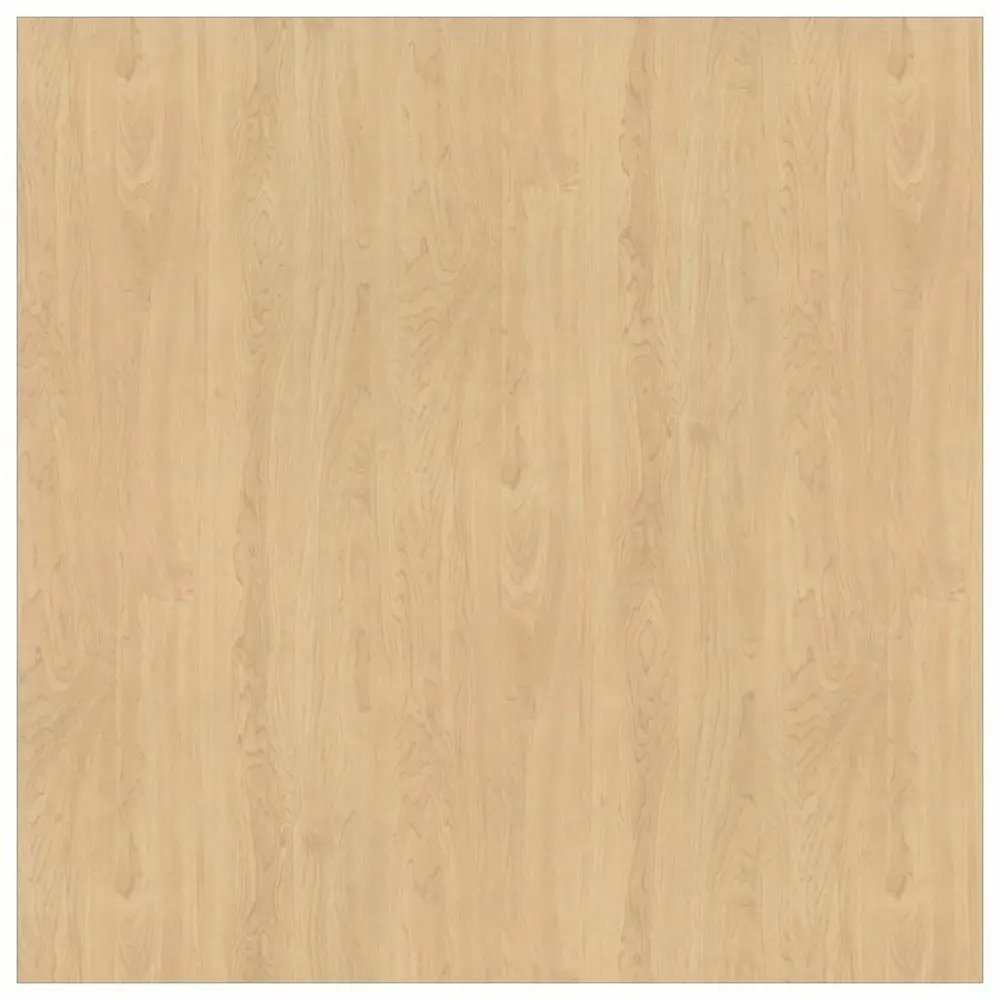 A long rectangular wooden shelf or plank with light oak finish