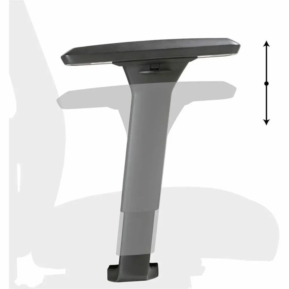 Side view of black leather executive chair with base and wheels