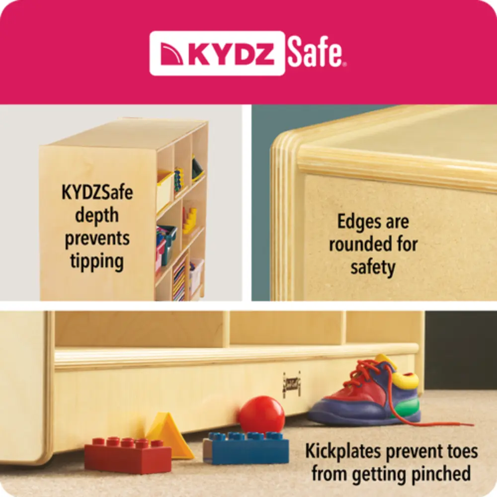 KYDZStrong features: durable materials, dowel-pin construction, and recessed backs for strength and aesthetics