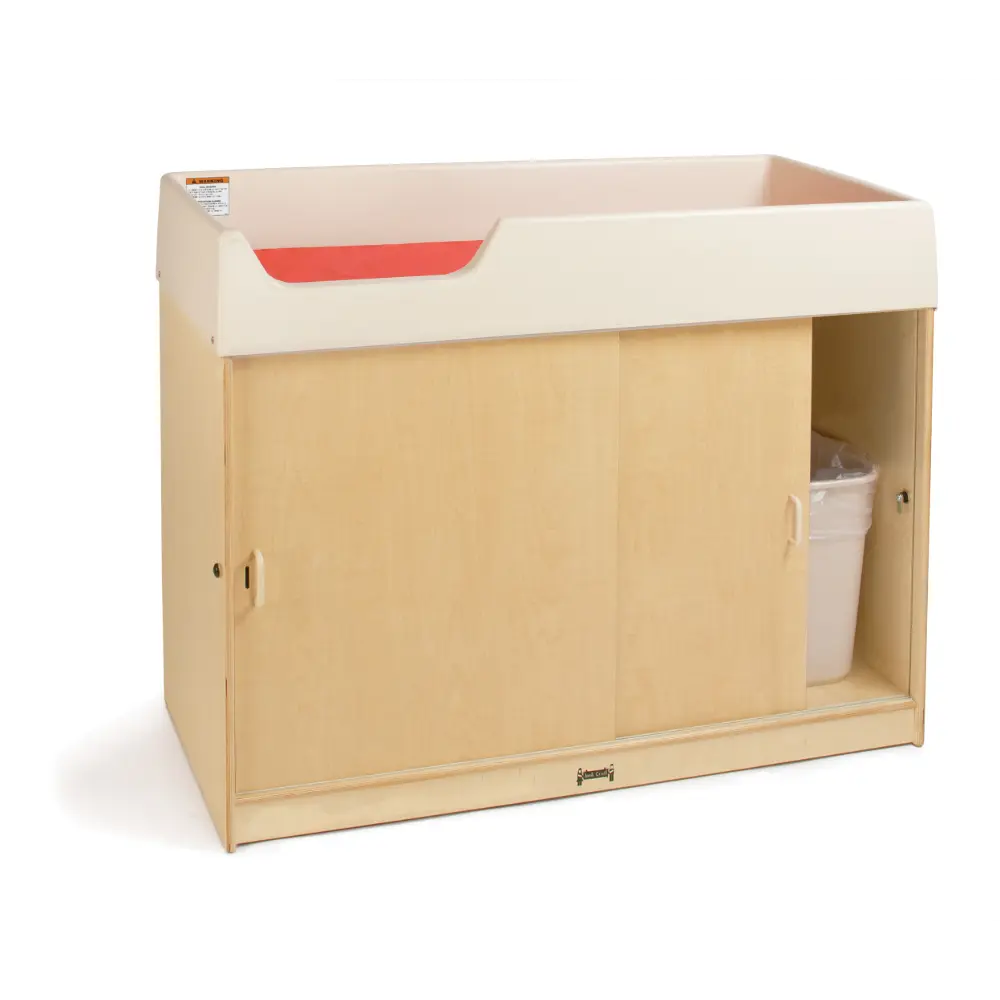 Height measurement with tape against changing table side