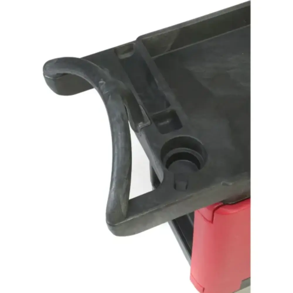 Close-up of top handle with cup holder and slot