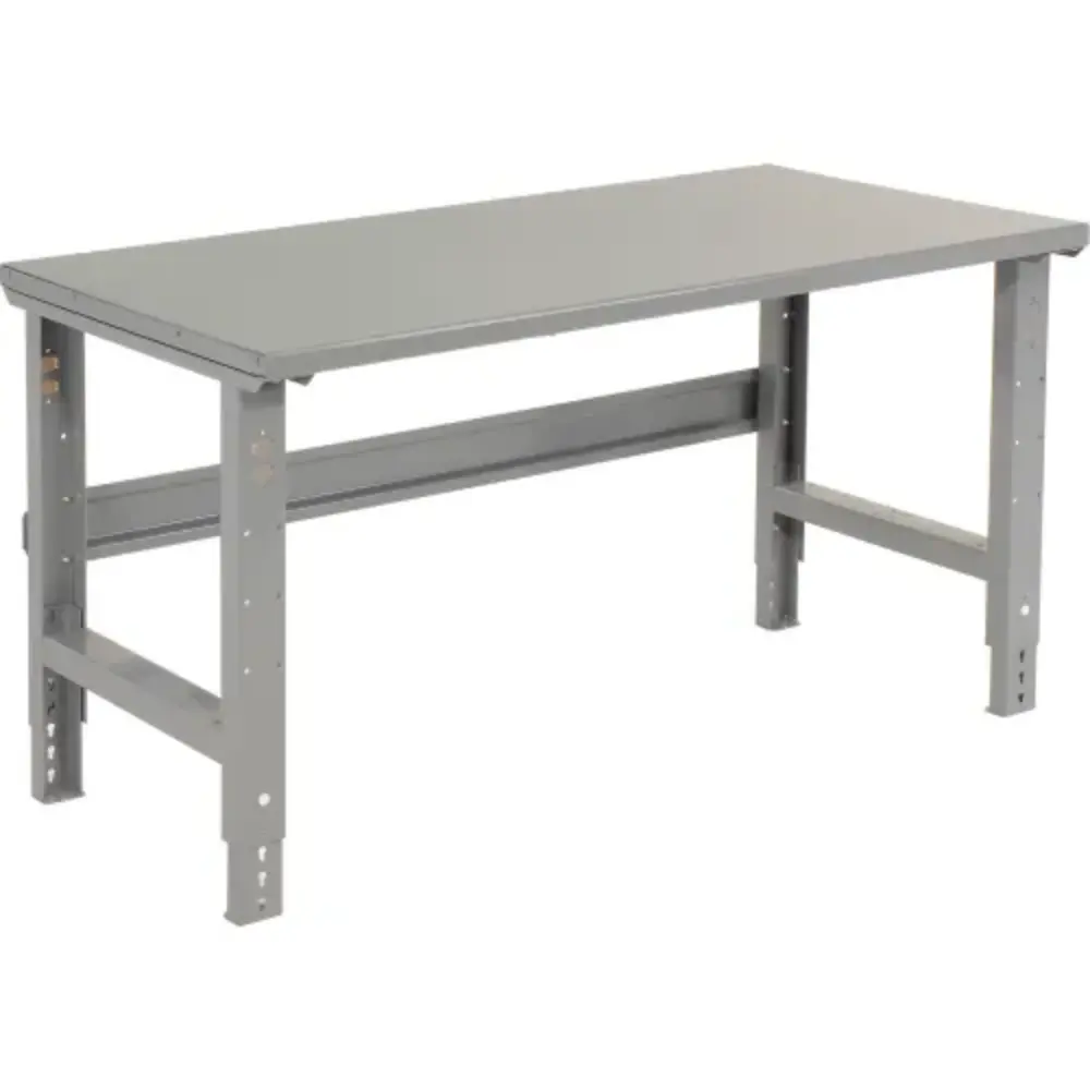 Table with top surface mounted on a heavy frame