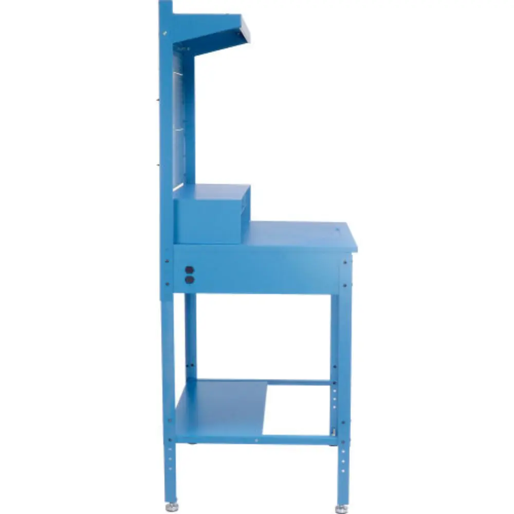 Front view of lower drawer and shelf