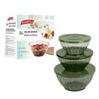 SALAD BOWL SET 3 PCS GREEN ROUND 723-05563