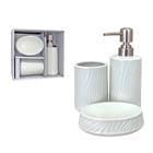 BATHROOM SET 3PC WHITE CERAMIC 734-2400565