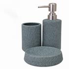 BATHROOM SET 3PC GRAY CERAMIC 734-2400567