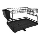 DISH RACK W/ PLASTIC TRAY BLACK 739-01895A