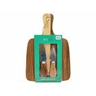 CHEESE SERVING SET BROWN 739-03512