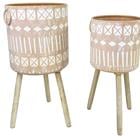 SET OF 2 PLANTER NATURAL-WHITE ASDEC291-003