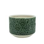 CERAMIC POT 20X14X20CM GREEN/WHT ASDEC302-178