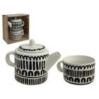 NEW BONE CHINA TEAPOT & CUP SET 705-03491