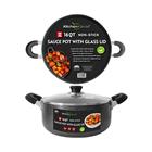 16Qt Non-Stick Sauce Pot w/ Glass Lid AD940