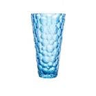9.75 Inch Blue Textured Cup Glass Vase 76566