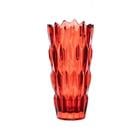 9.5 Inch Red Textured Cup Glass Vase 76578