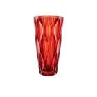 11.5 Inch Red Textured Cup Glass Vase 76586