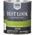 Best Look 100% Acrylic Latex Paint & Primer in One Semi-Gloss Exterior House Paint, Pastel Base, 1 Qt. 784761