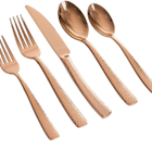 Gibson Flatware Set, 20 Piece, Stonehenge Rose Gold. 79576.2