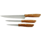 Gibson Home Seward 3-Piece Stainless Steel Cutlery Set with Wooden Handle 107193.03