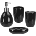 Home Basics 4-Piece Black Bathroom Accessory Set BA41264