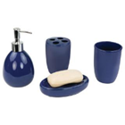 Home Basics 4-Piece Navy Bathroom Accessory Set BA41531