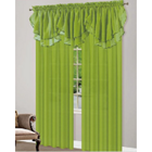 Set of 3 Chelsea Double Sheer Voile Ascot Valances with Satin Band, Lime Green CHELSEA LIME