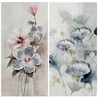 Floral Canvas Embellished With 3D Metal Accents CNM422